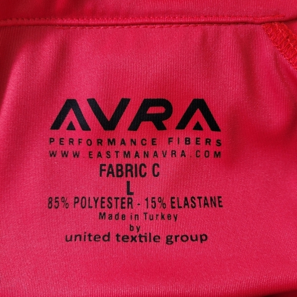 AVRA Performance Fibers Red Quarter Zip Athletic Thumb hole Long sleeve Size L - Picture 7 of 8